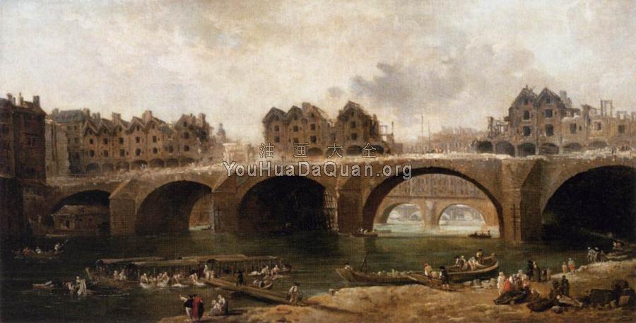 Demolition of the Houses on the Pont Notre-Dame in 1786 - 休伯特·罗伯特